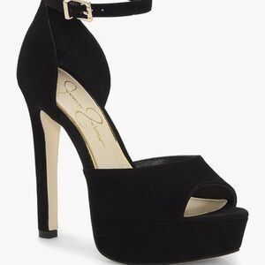 Jessica Simpson Beeya, Black Peep-Toe Heels